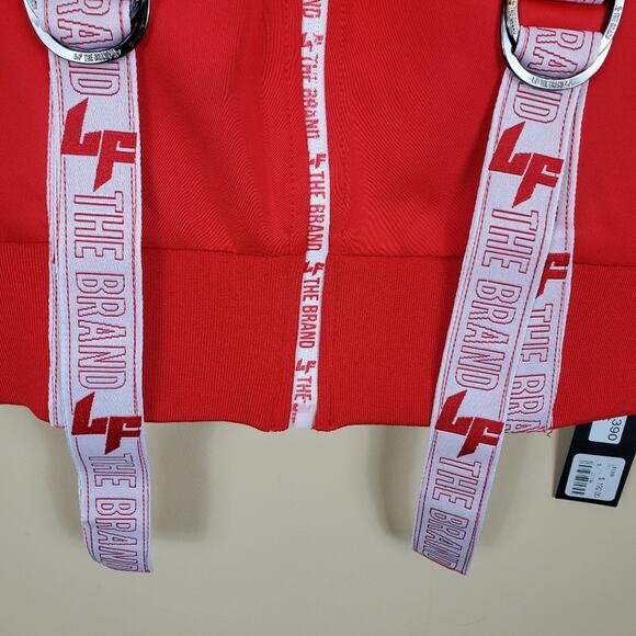 LF the Brand Cropped Branded Logo Vest in Red Size S - Picture 2 of 12